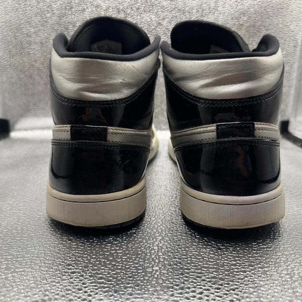 Size 11 Jordan 1 Mid SE Patent Black White Metallic Mens Sneakers HV0789-010